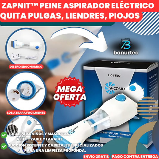 ZapNit™ Peine Aspirador Eléctrico Elimina Pulgas, Liendres, piojos