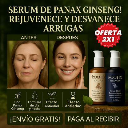 Oferta Especial 2x1: Rootix™ Serum Reafirmante Rejuvenecedor Con Panax