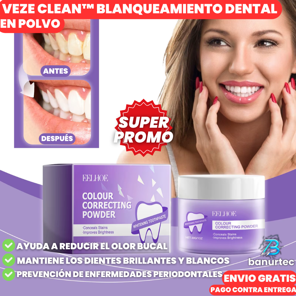 Veze Clean™ Blanqueador Dental y Eliminador De Mal Aliento En Polvo