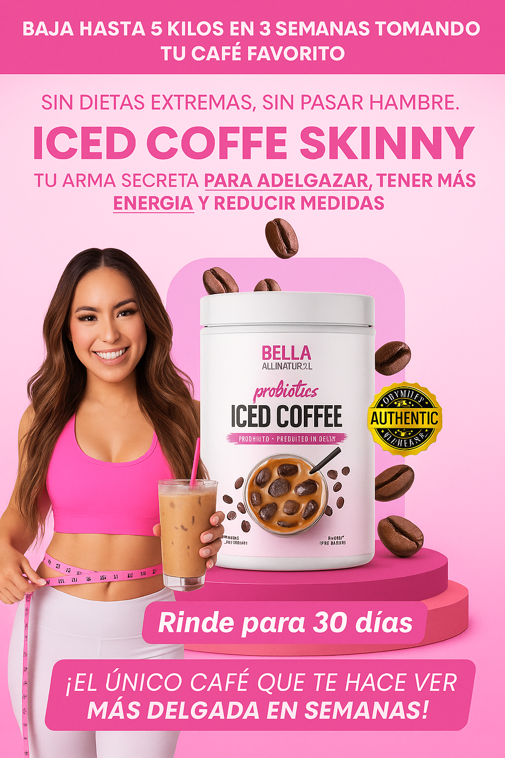 Iced Coffee™ –  con Probióticos, Energía Natural, Abdomen Plano y Digestión sin Esfuerzo
