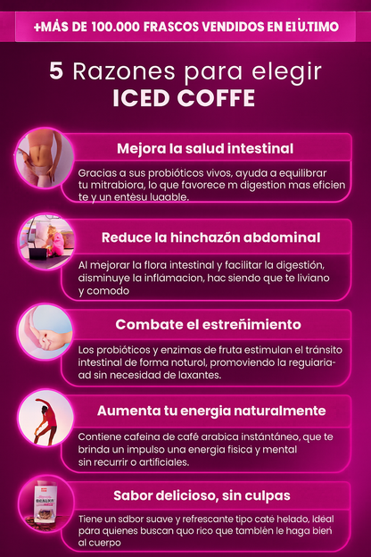Iced Coffee™ –  con Probióticos, Energía Natural, Abdomen Plano y Digestión sin Esfuerzo