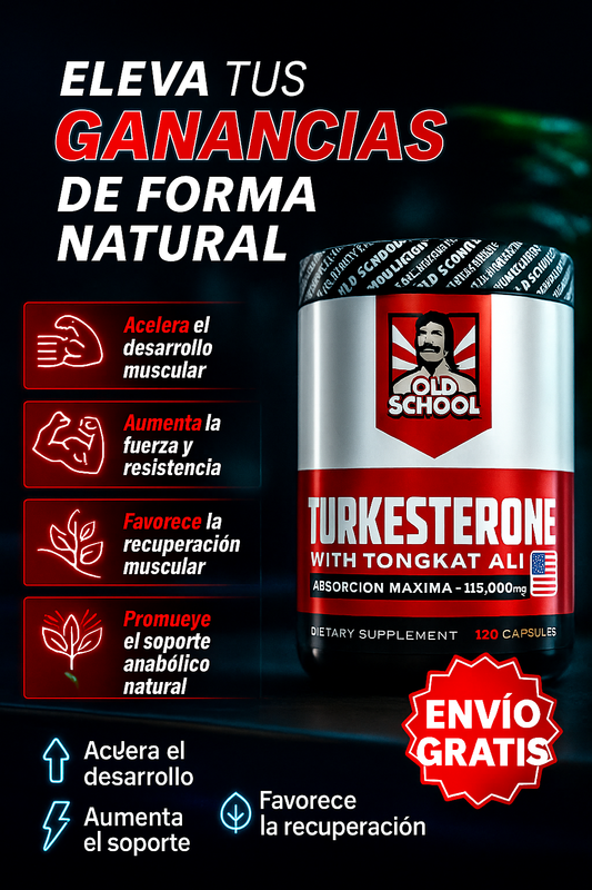 Old School Turkesterone™  para Ganar Masa Magra, Fuerza y Rendimiento sin Efectos Secundarios