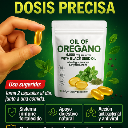 OilOregano™️ – Aceite de Orégano Puro para Defender tu Sistema, Combatir Microbios