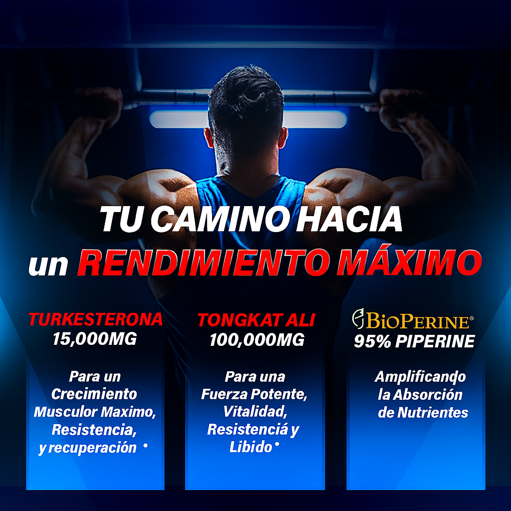 Old School Turkesterone™  Gana Masa Magra, Fuerza y Rendimiento sin Efectos Secundarios (120 Capsulas)