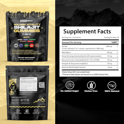 Shilajit™ – Gomitas de Energía Natural, Vitalidad y Rendimiento Físico sin Estimulantes